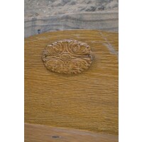 thumb-Antiek eiken art deco hangkastje met facet geslepen glas-4