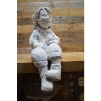 thumb-Betonnen beeld van een zittend meisje met vogel-1