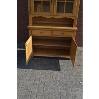 thumb-Blank eiken buffetkast met vitrine en opbergruimte 2 delig-6