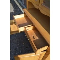 thumb-Blank eiken buffetkast met vitrine en opbergruimte 2 delig-7
