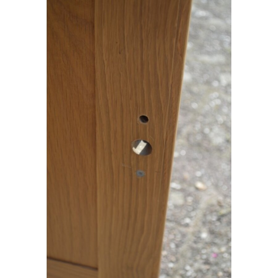 Blank eiken buffetkast met vitrine en opbergruimte 2 delig-8