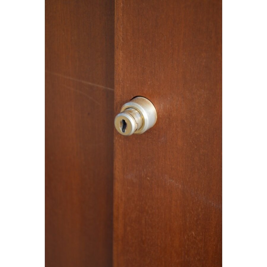 Mid Century kastje – retro houten schuifdeurkast jaren 60-6