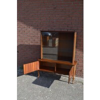 thumb-Vintage servieskast Queen-Ann met glazen schuifdeurtjes en onderkast-6