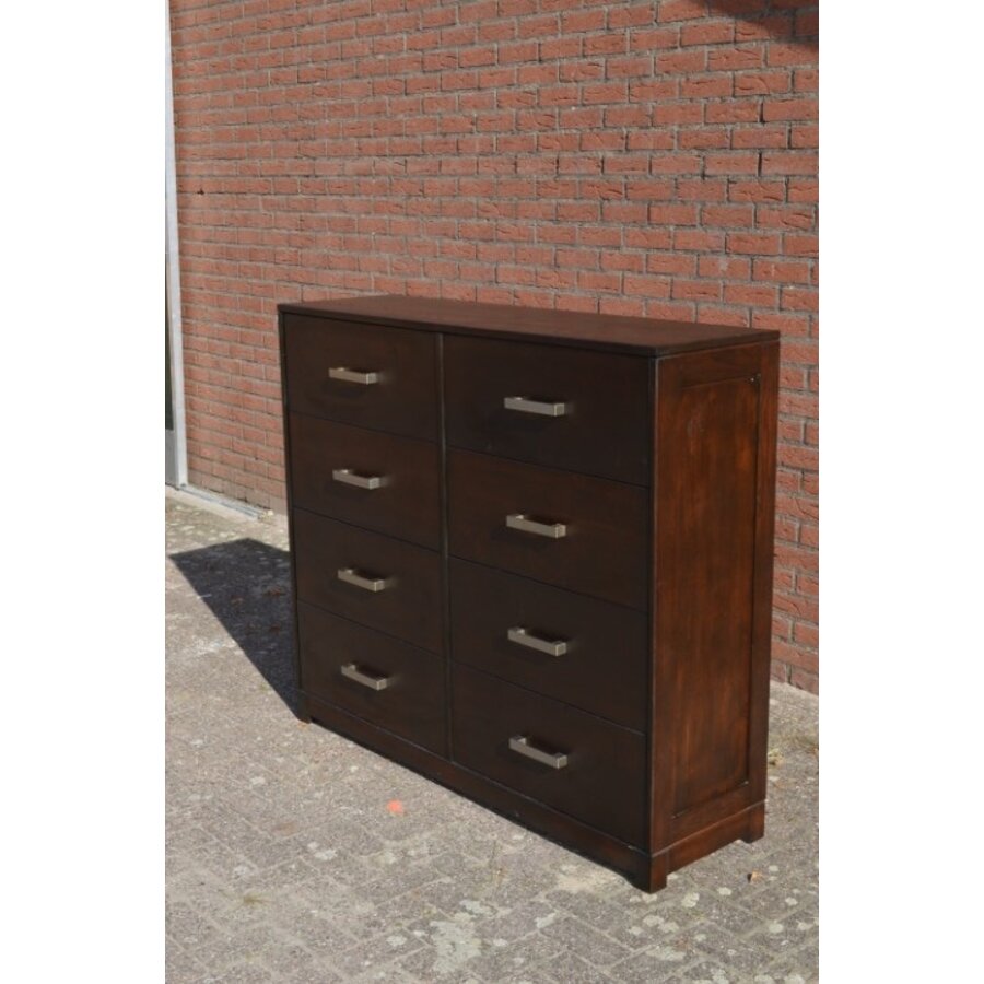 Vintage ladenkast massief donker eikenhout uit de jaren 60-2