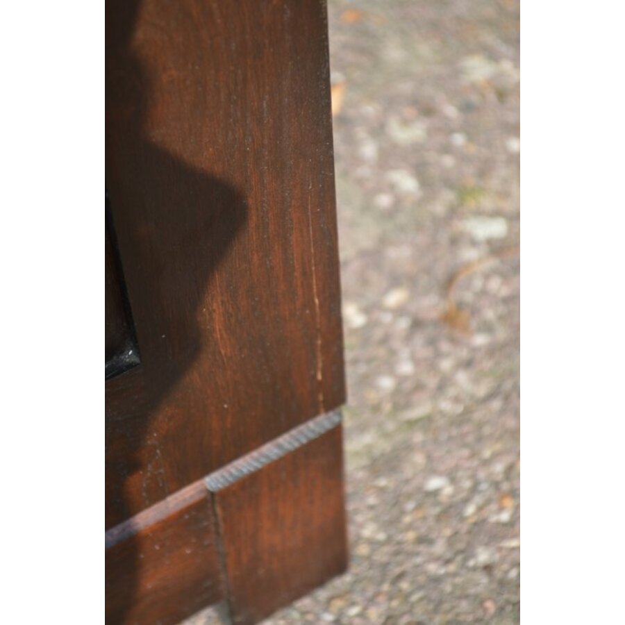 Vintage ladenkast massief donker eikenhout uit de jaren 60-3