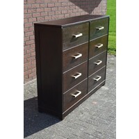 thumb-Vintage ladenkast massief donker eikenhout uit de jaren 60-4