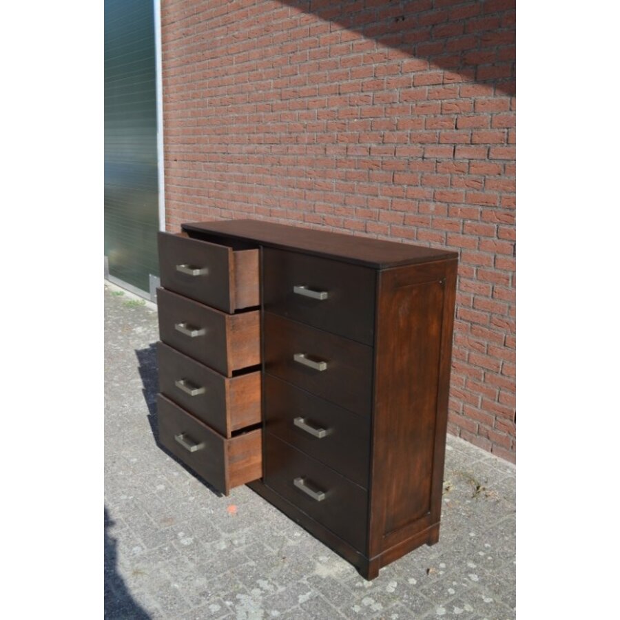 Vintage ladenkast massief donker eikenhout uit de jaren 60-5