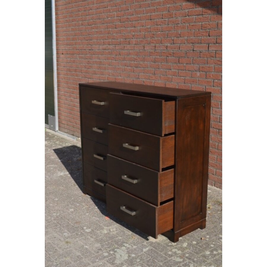 Vintage ladenkast massief donker eikenhout uit de jaren 60-6