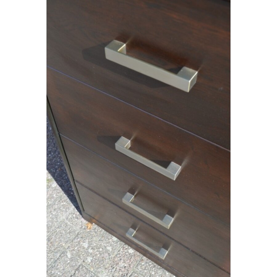 Vintage ladenkast massief donker eikenhout uit de jaren 60-7