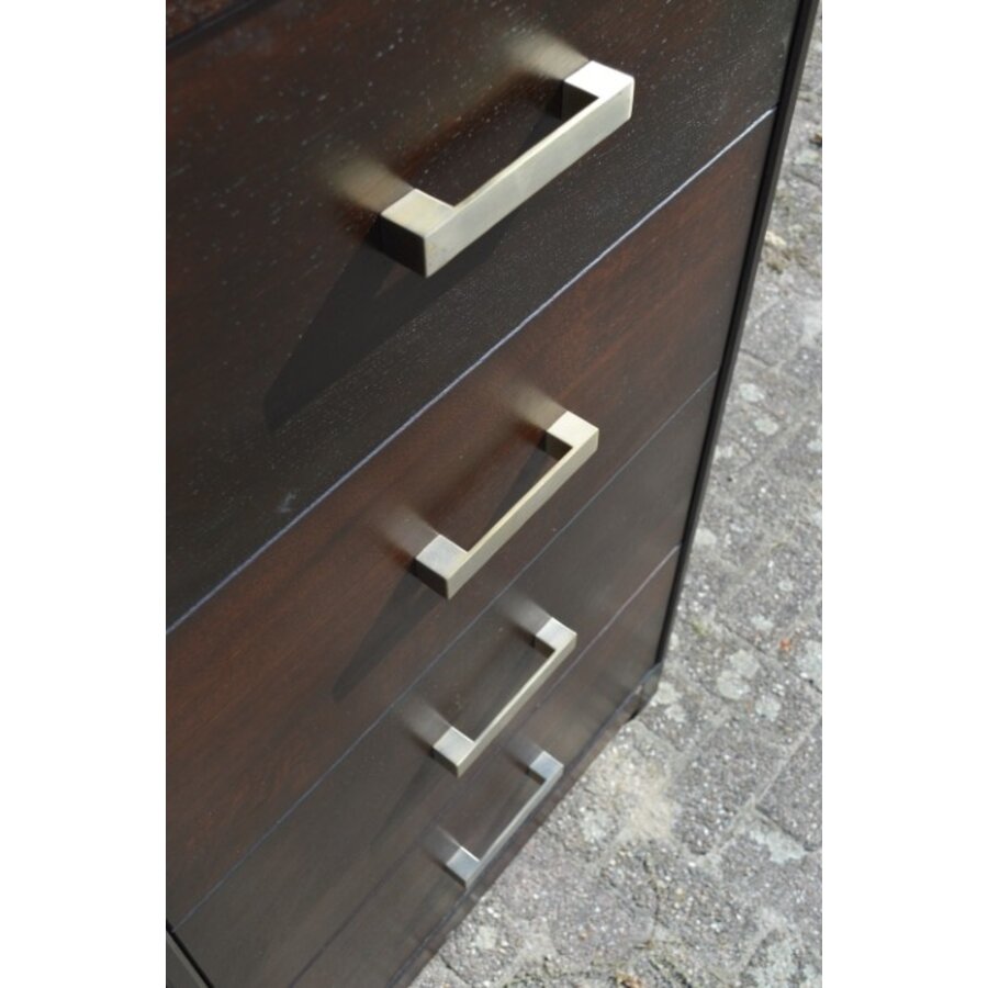 Vintage ladenkast massief donker eikenhout uit de jaren 60-8