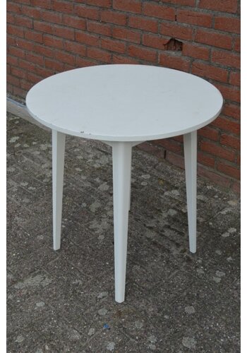 Rond houten bijzettafeltje tweedehands 