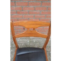 Vintage Bako keukenstoel van teak met skai zitting uit de jaren ’60