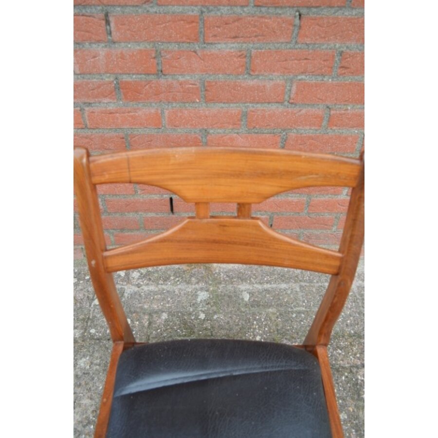 Vintage Bako keukenstoel van teak met skai zitting uit de jaren ’60-5