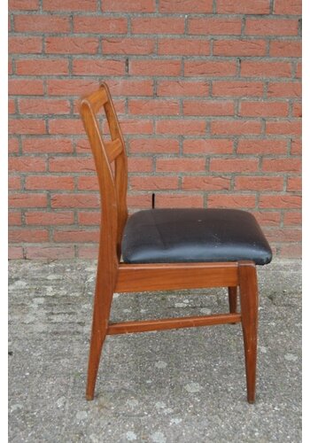 Retro Bako keukenstoel teak met skai zitting 