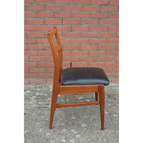 Retro Bako keukenstoel teak met skai zitting 