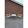 LoodsVol, Tweedehands Vintage eettafel met chromen buizenframe en vier Sesca B32 stoelen van Thonet Italië.