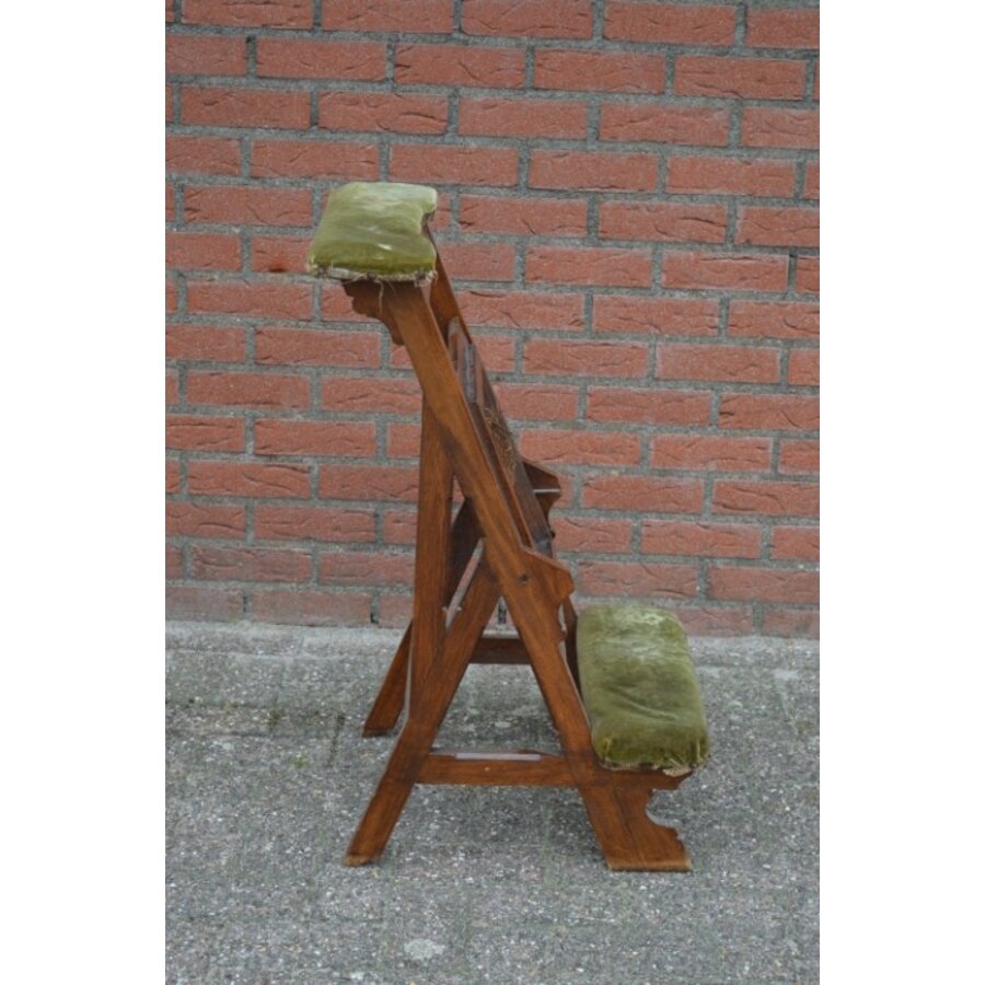 Kerkstoel of bidstoeltje met webbing – opknapper-8