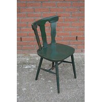 thumb-Beukenhouten caféstoel groen geschilderd – brocante uitstraling-1
