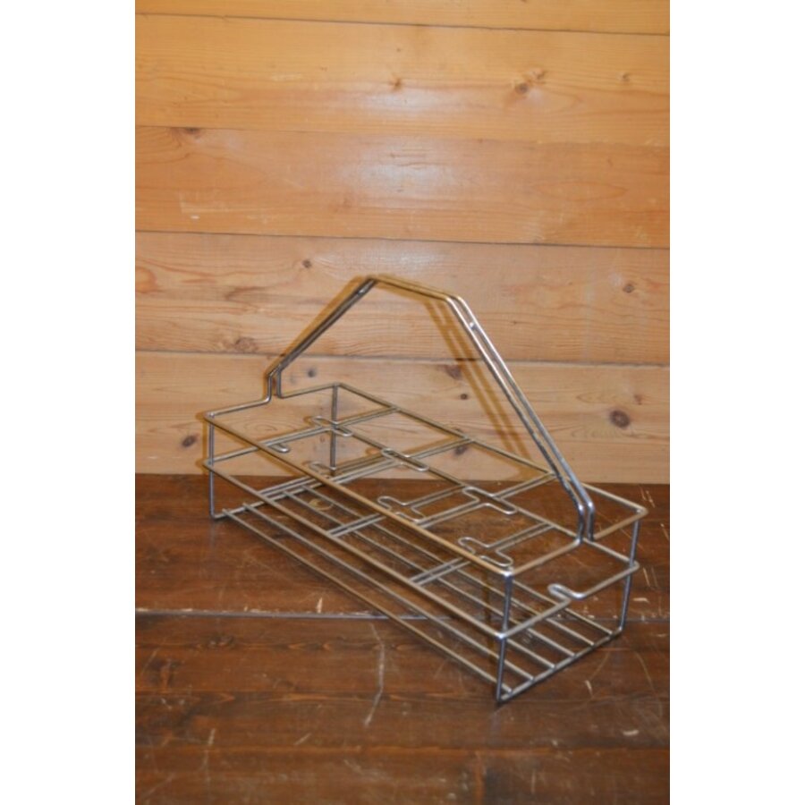 Chroom flessenrek uit de jaren 60 met handvat-1