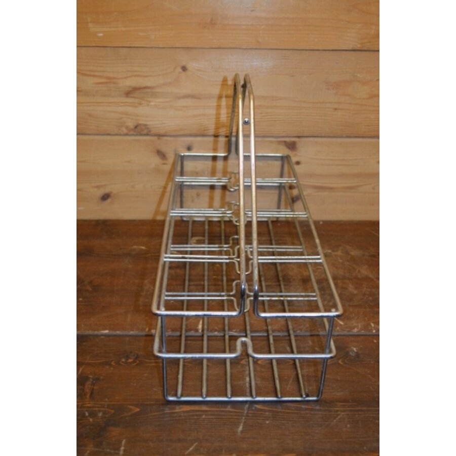 Chroom flessenrek uit de jaren 60 met handvat-2