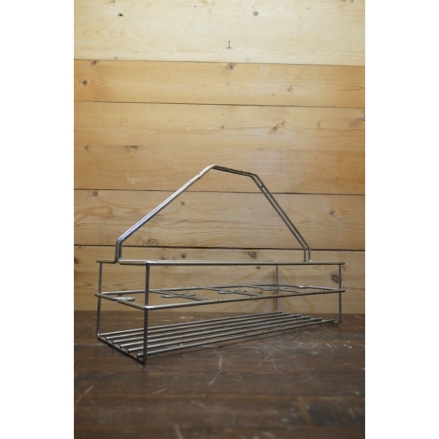 Chroom flessenrek uit de jaren 60 met handvat-4