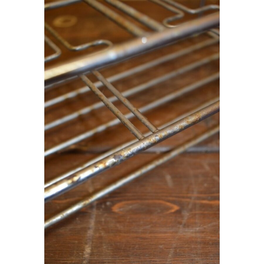 Chroom flessenrek uit de jaren 60 met handvat-7