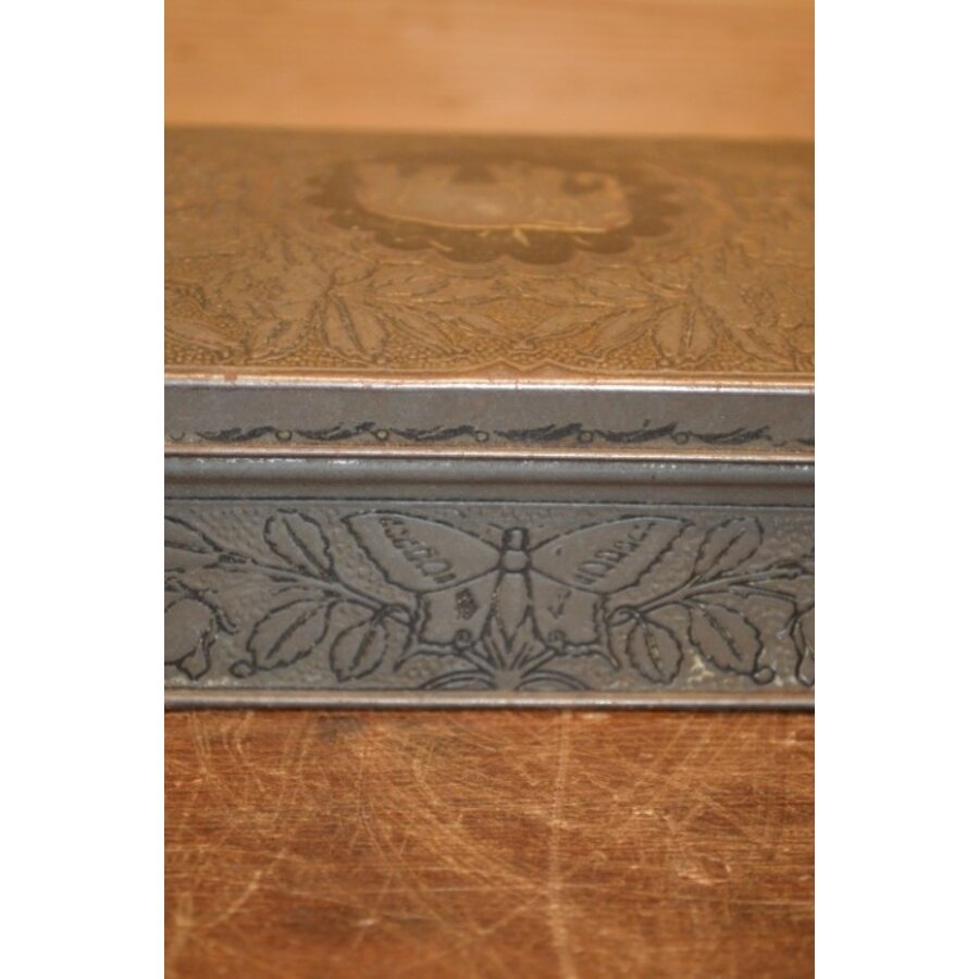 Vintage koekjesblik van Hille uit de jaren 50 met olifant-5