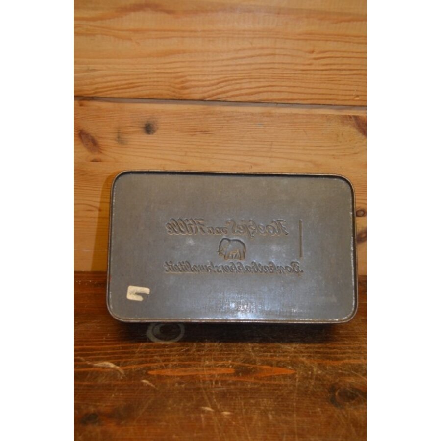 Vintage koekjesblik van Hille uit de jaren 50 met olifant-6