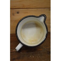 thumb-Oud wit geëmailleerd kannetje met handvat – Mid century keuken- of plantenaccessoire-5