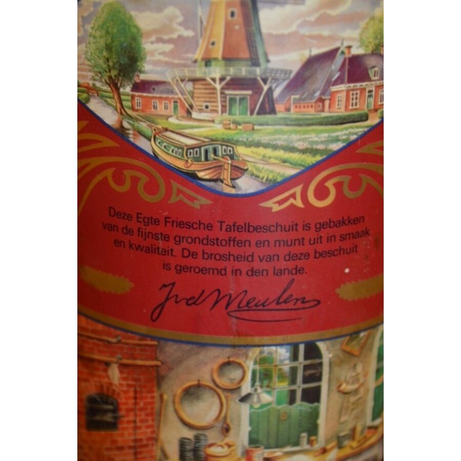 Van der Meulen Friesche Tafelbeschuit 1910-1985 – Vintage jubileumblik in goede staat-4