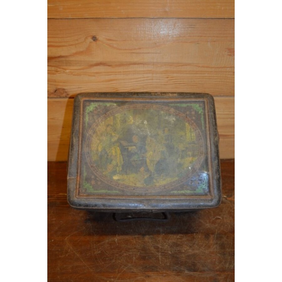 Antiek blik met gregoriaanse beschilderingen – Wed. J. Bekkers Dordrecht – Decoratief object-1