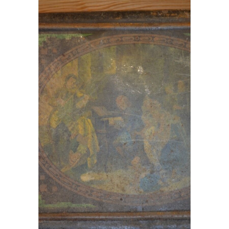 Antiek blik met gregoriaanse beschilderingen – Wed. J. Bekkers Dordrecht – Decoratief object-2