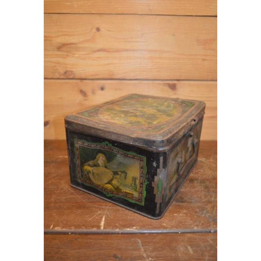 Antiek blik met gregoriaanse beschilderingen – Wed. J. Bekkers Dordrecht – Decoratief object-4