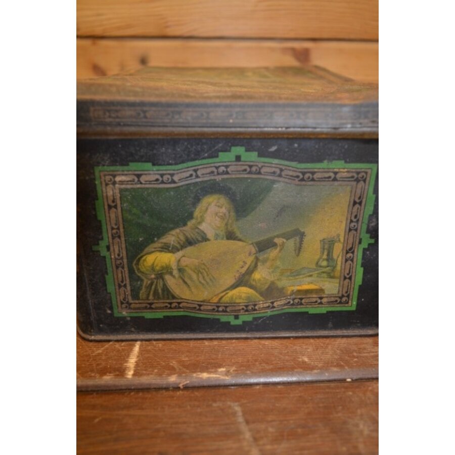 Antiek blik met gregoriaanse beschilderingen – Wed. J. Bekkers Dordrecht – Decoratief object-5