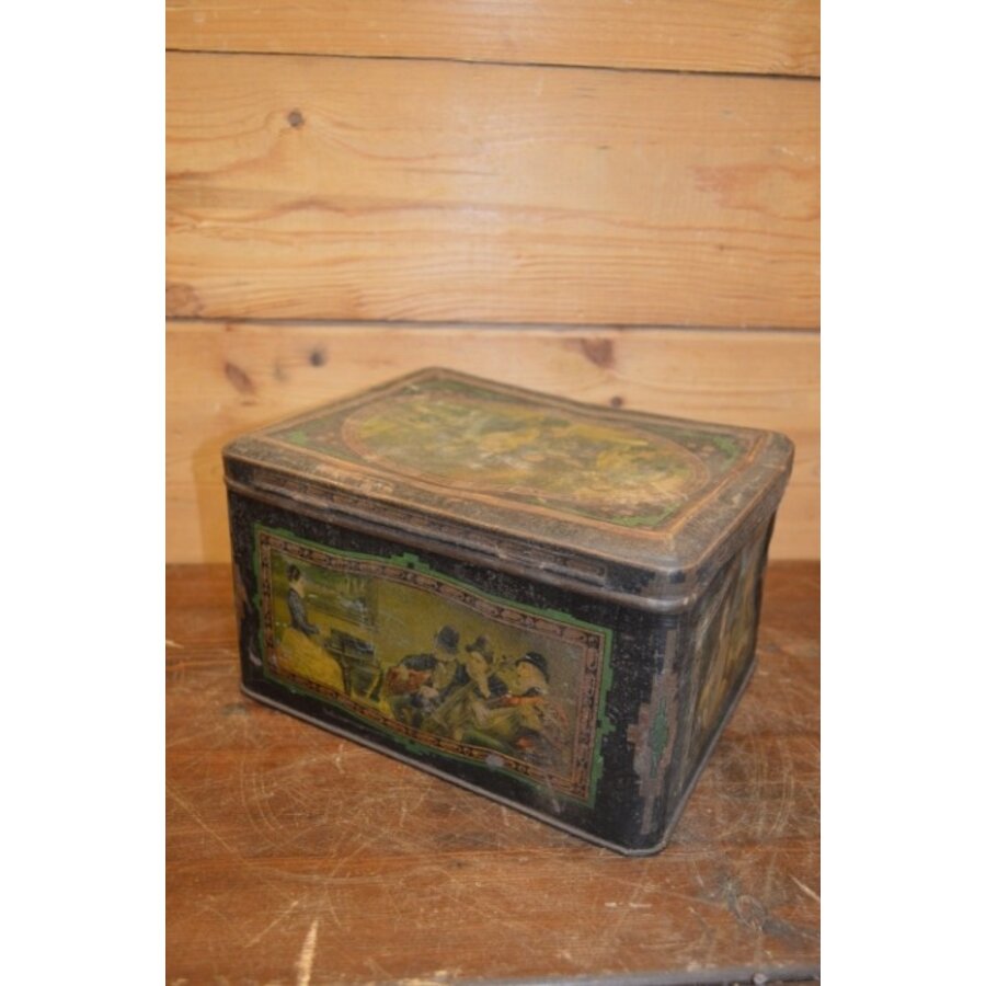 Antiek blik met gregoriaanse beschilderingen – Wed. J. Bekkers Dordrecht – Decoratief object-6