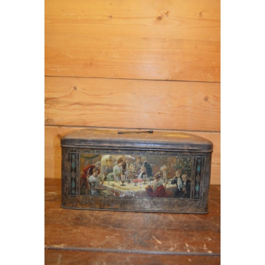 Antieke lithografische trommel met winterse taferelen – Wed. J. Bekkers Dordrecht – Lunchtrommel-4