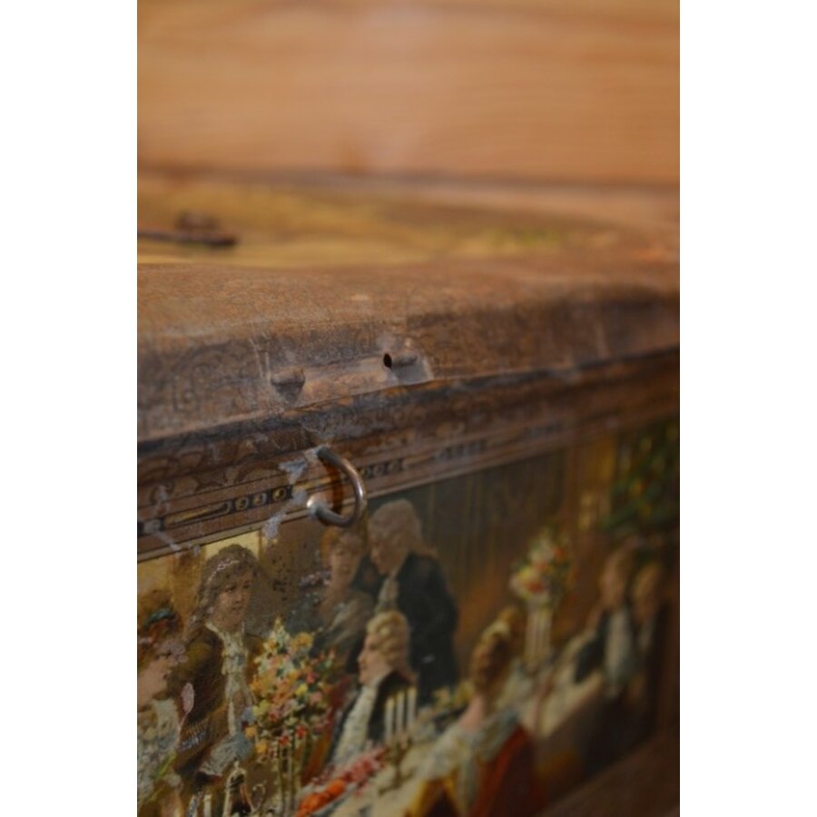 Antieke lithografische trommel met winterse taferelen – Wed. J. Bekkers Dordrecht – Lunchtrommel-10