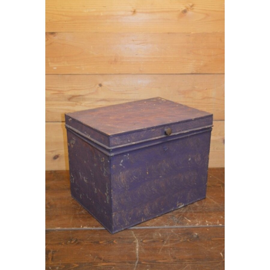 Groot vintage koffieblik met twee vakken van Van Muijen Den Haag - Arnhem-1