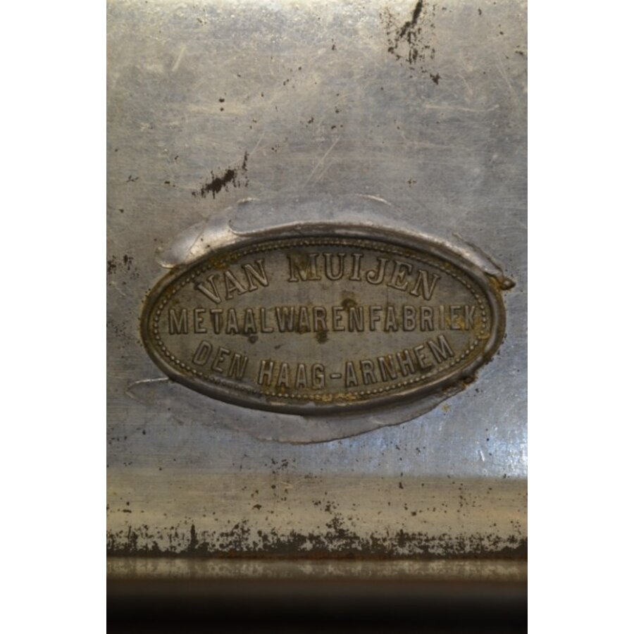 Groot vintage koffieblik met twee vakken van Van Muijen Den Haag - Arnhem-5