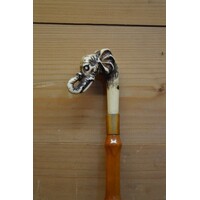 thumb-Vintage schoenlepel uit Italië met olifant van bamboe, hoorn, koper en been-4