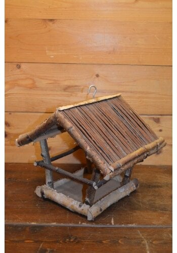 Voederhuisje voor vogels berkenhout 