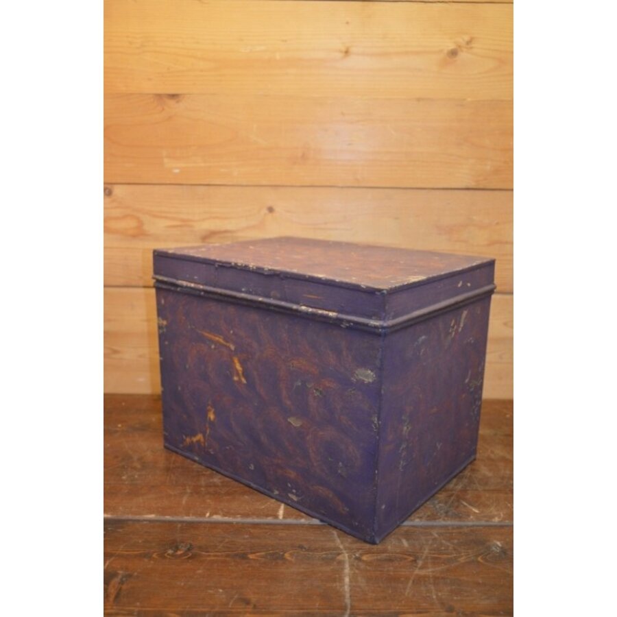 Groot antiek koffieblik met twee vakken van Van Muijen Den Haag - Arnhem-3