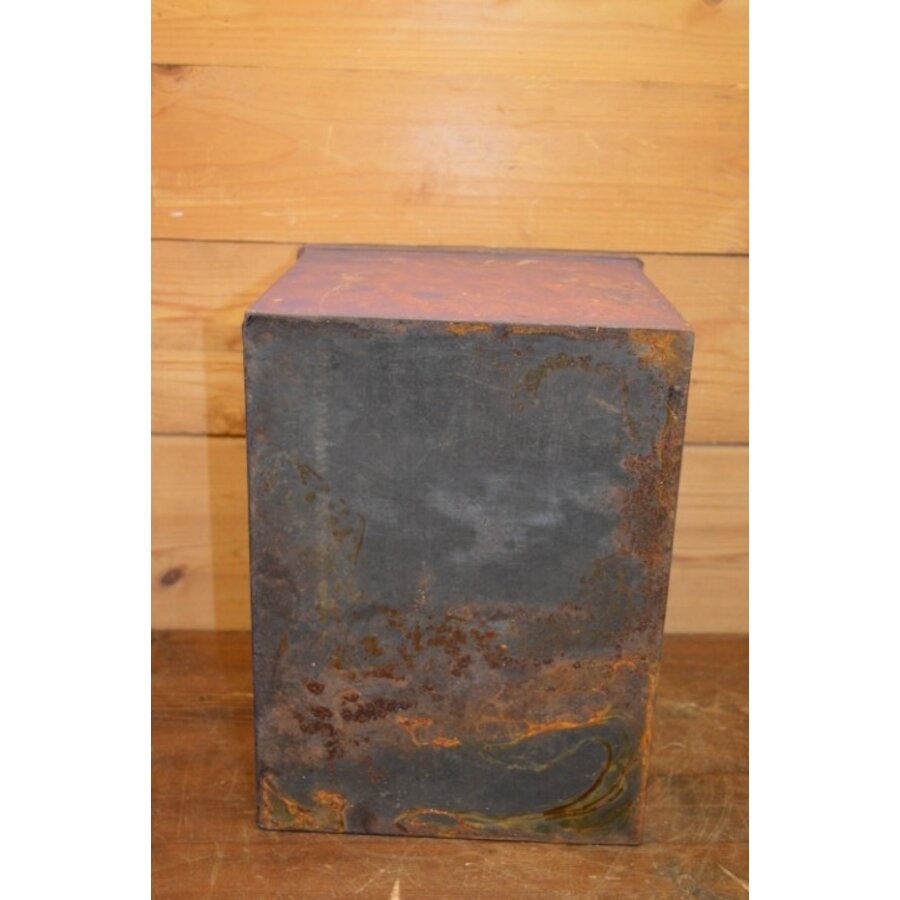 Groot antiek koffieblik met twee vakken van Van Muijen Den Haag - Arnhem-4