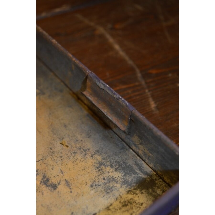 Groot antiek koffieblik met twee vakken van Van Muijen Den Haag - Arnhem-6