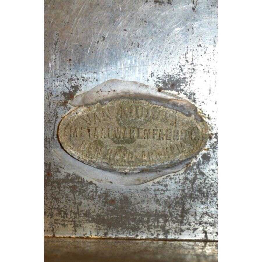 Groot antiek koffieblik met twee vakken van Van Muijen Den Haag - Arnhem-8