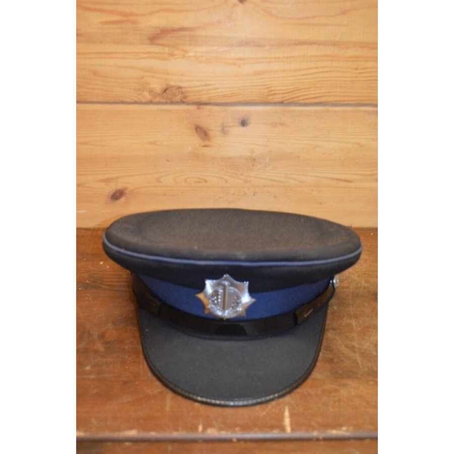 Blauwe tweedehands namaak korpspet uit de jaren 80 – carnavalspet zonder maat-2