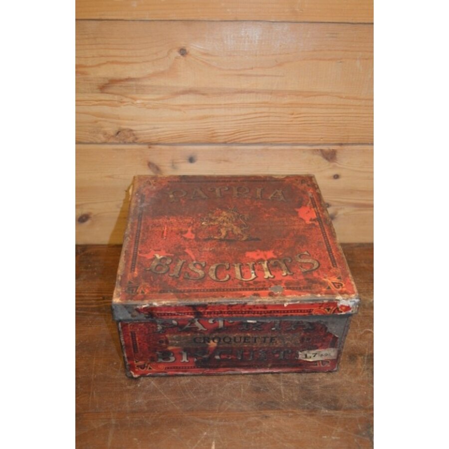 Origineel Patria biscuits blik Mylord mixed uit Amsterdam met papieren verpakking-3