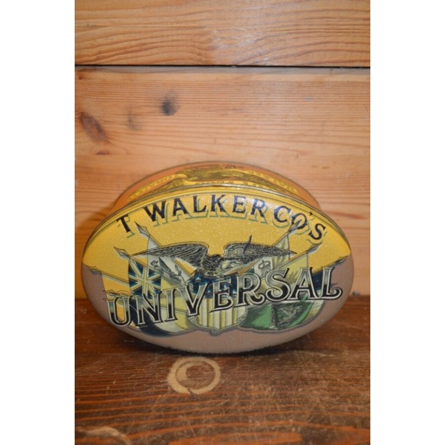Vintage ovaal tabaksblik Walker’s Universal Cut Plug Tobacco van Daher – gedecoreerd in Engeland-2