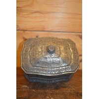 thumb-Antiek Douwe Egberts blik met zeilboten en molens – circa 1930-4