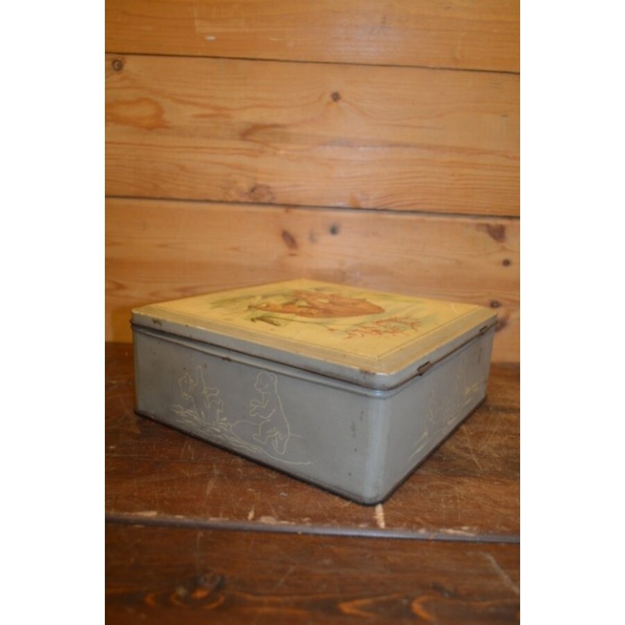 Vierkant Van Melle blik met moederbeer en beertjes – vintage bewaarblik-5